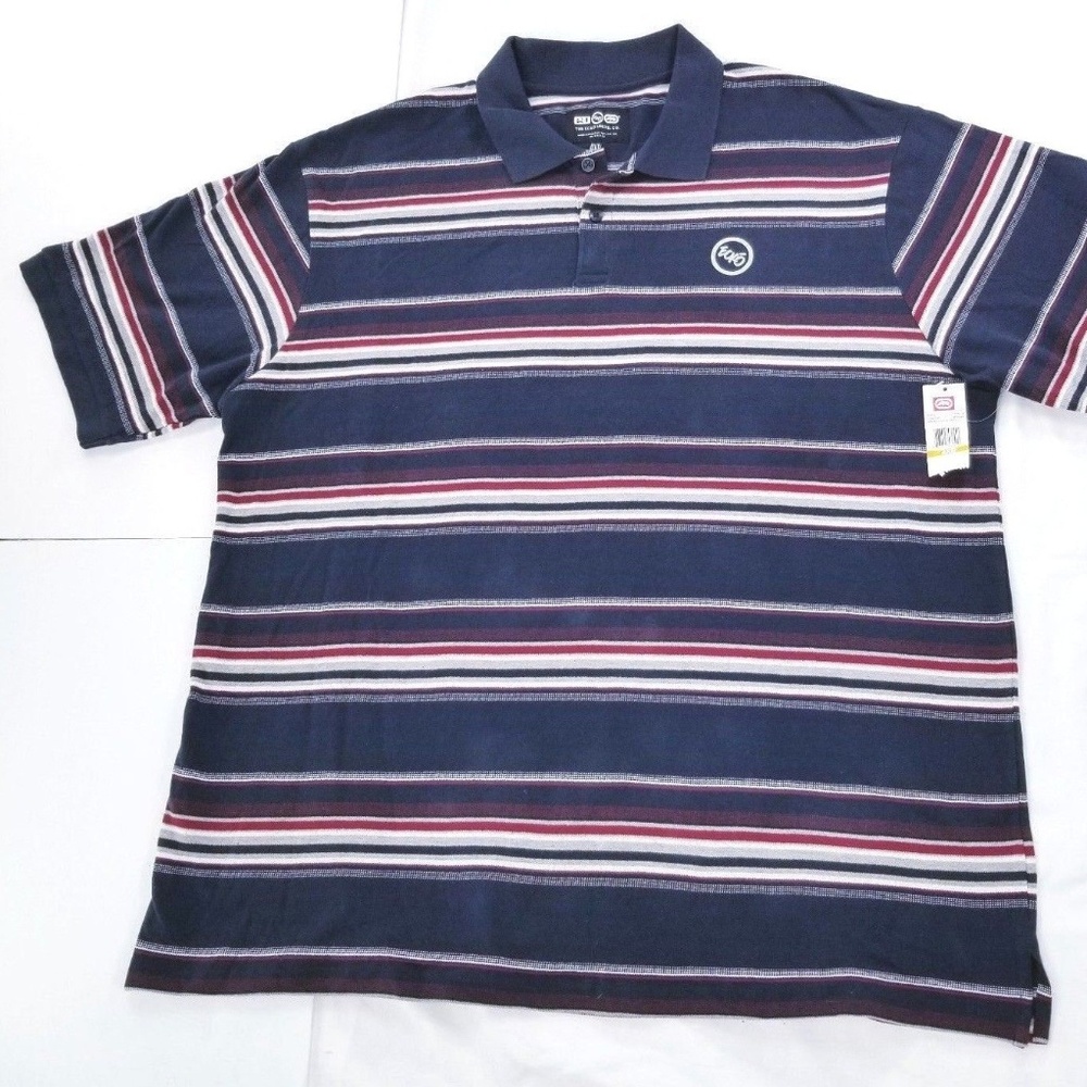 Ecko Polo Shirt Red White & Blue Stripes Size 4XB